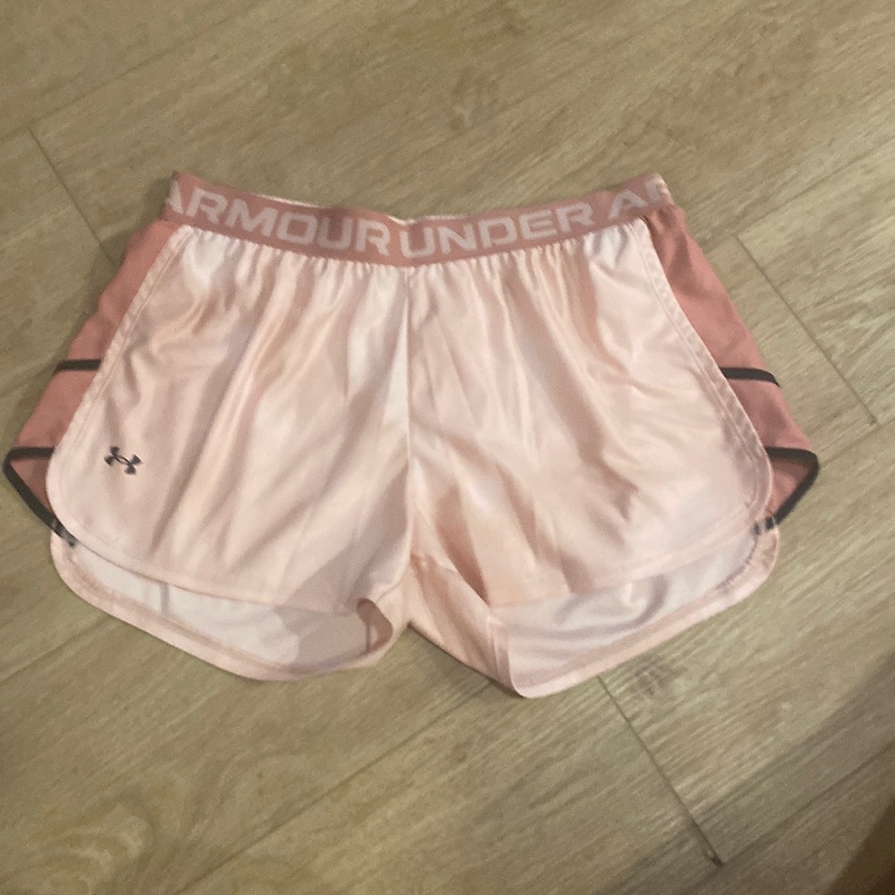 Pink under armor shorts